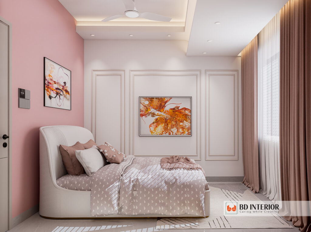 Types of Interior Design: A Comprehensive Guide 2 Modern bedroom interior with stylish decor and art.