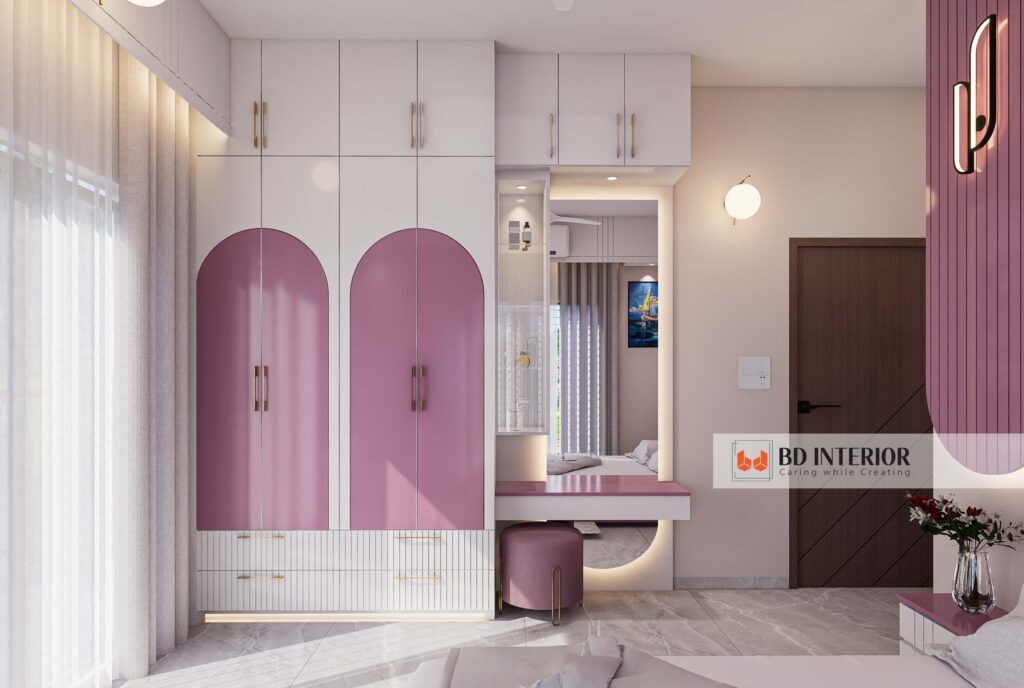 Interior Design Process: A Deep Dive for Designers and Homeowners 2 Pink and white bedroom wardrobe and decor.