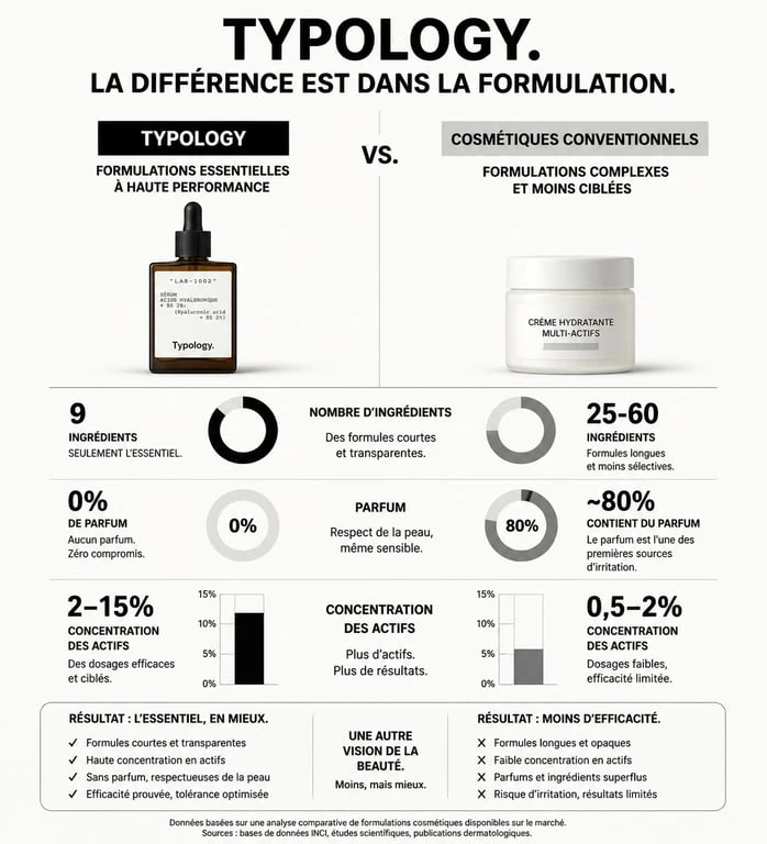 Comparatif dermatologique des ingrédients Typology avis dermatologue