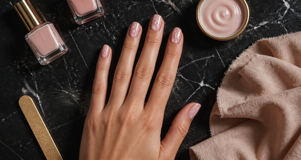 ongle blanche avec taches, choc ou mycose