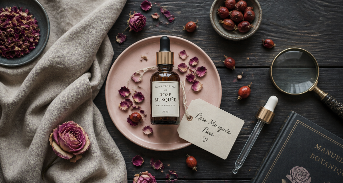 quelle est la meilleure huile de rose musquée flacon pétales