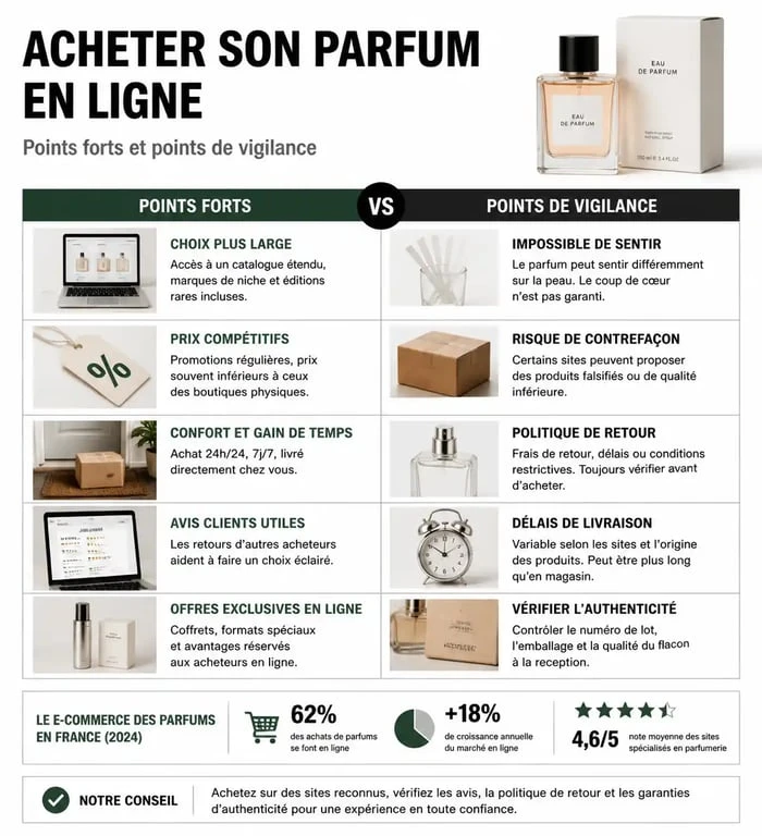 Tableau récapitulatif des avis sur Kalista Parfum : points forts et points de vigilance pour un achat en ligne sécurisé.