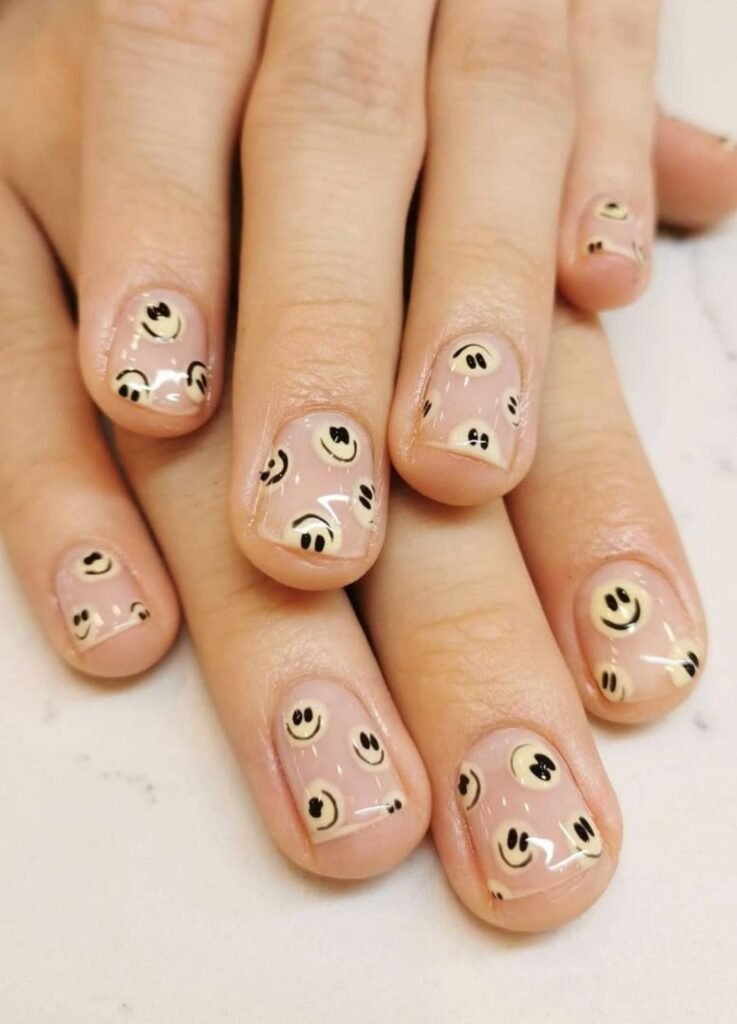Smiley Faces Men's Nail Design