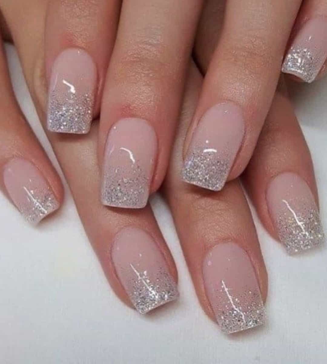 Silver Ombre Nails