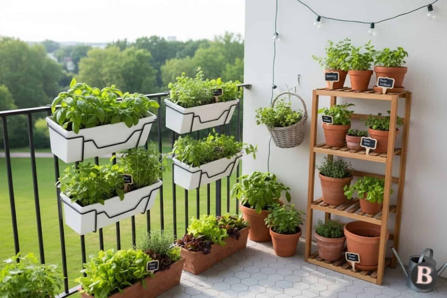 Image of Balcony Herb Garden Design