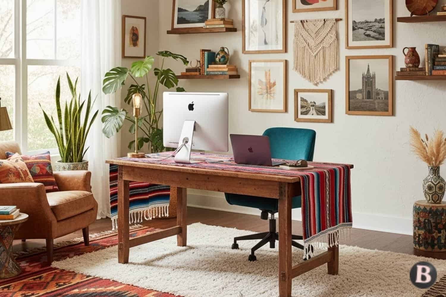 Image of Bohemian Eclectic Chic Home Office Idea