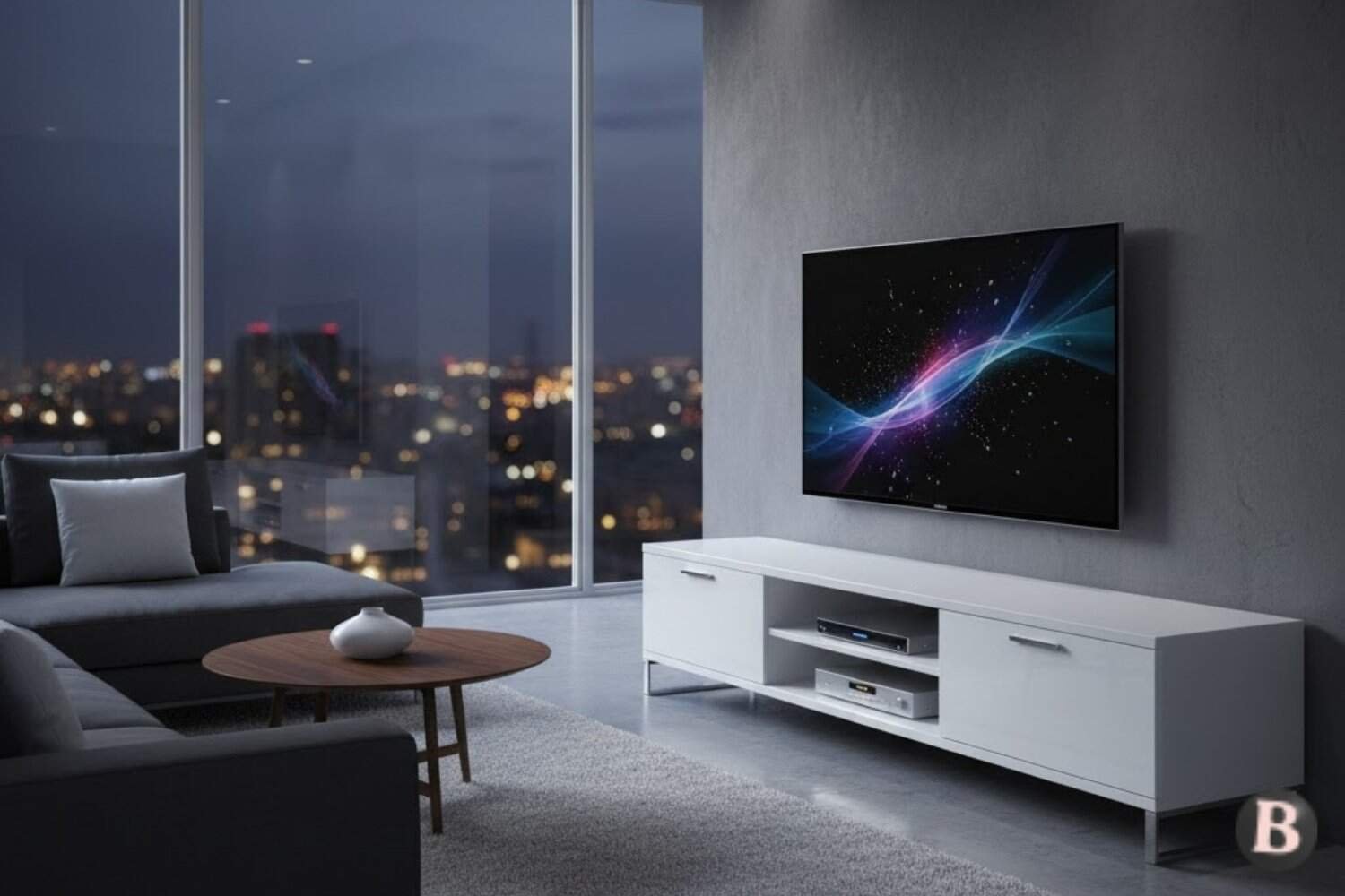 Image of High Gloss Modern TV Stand Design