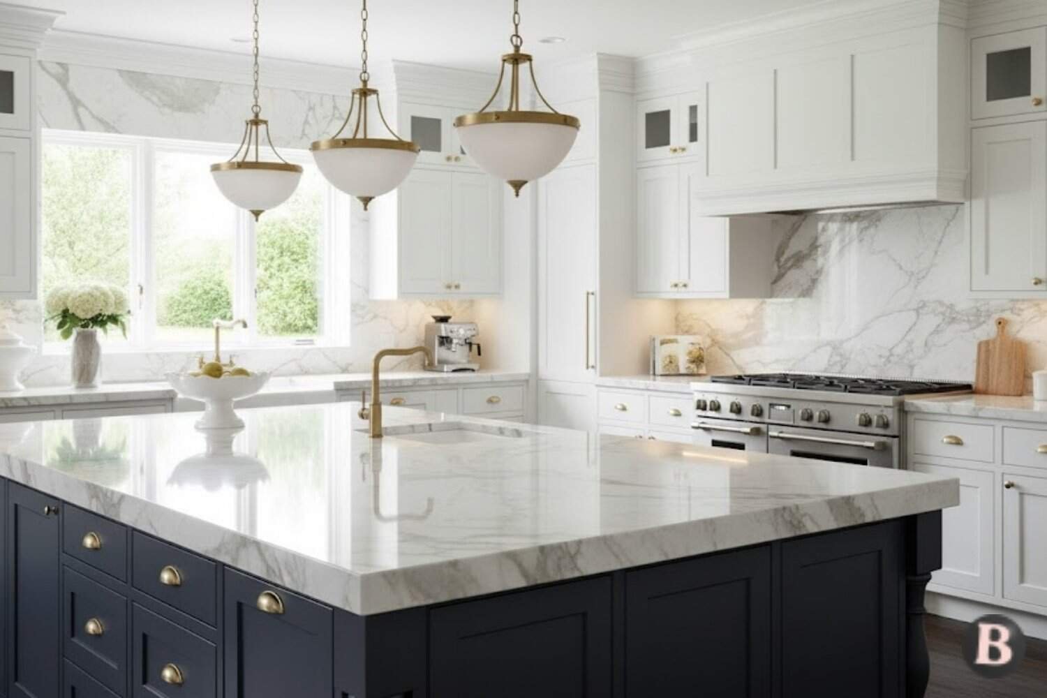 Image of Luxury Marble Countertops Kitchen Idea