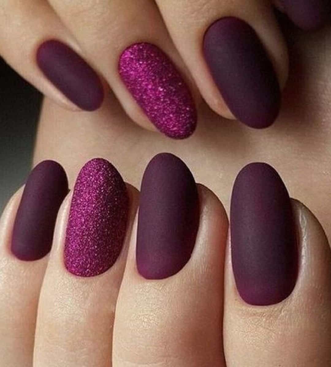 Image of Matte Dark Purple Nails