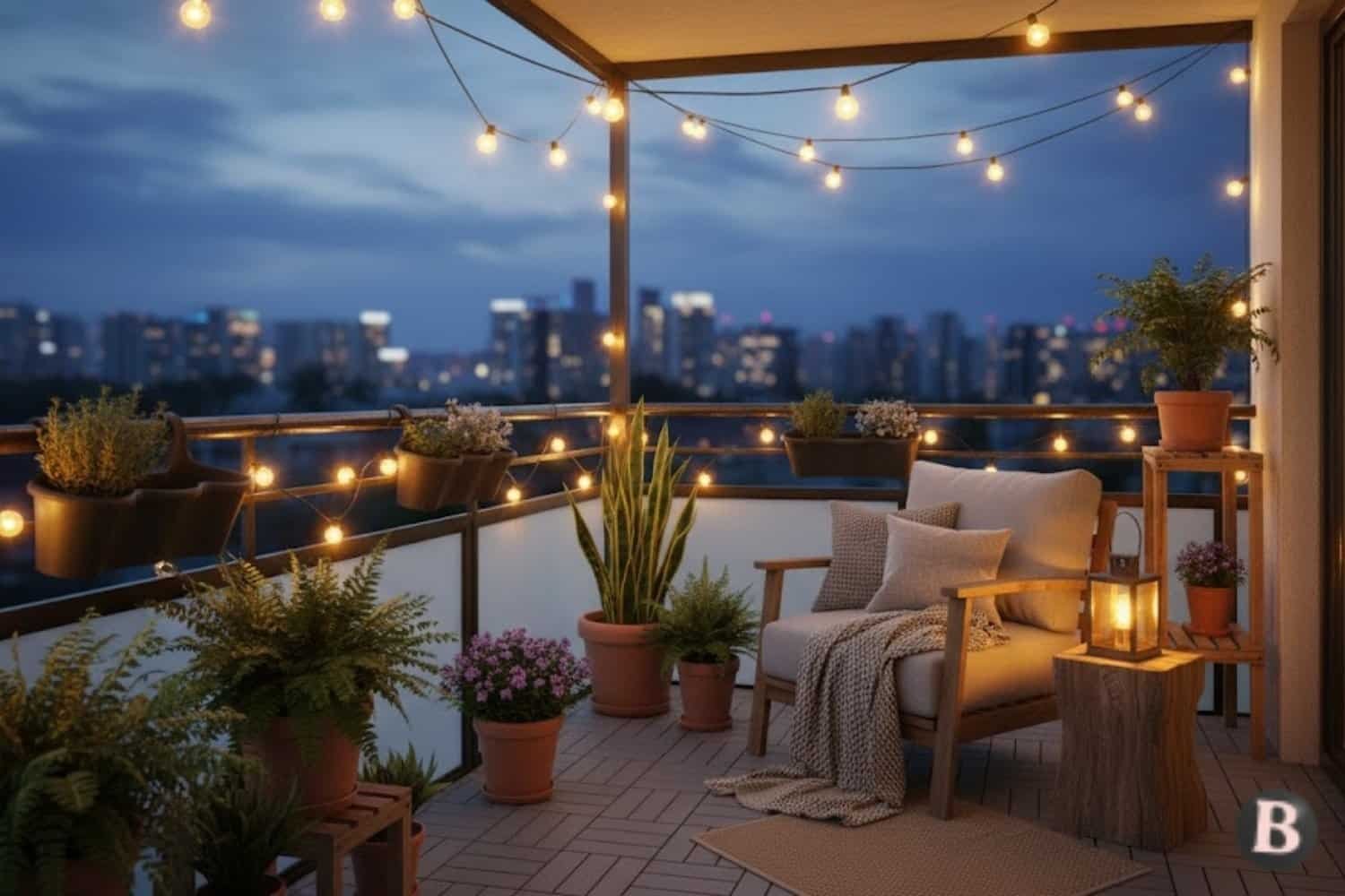 Image String Lights Ambience Balcony