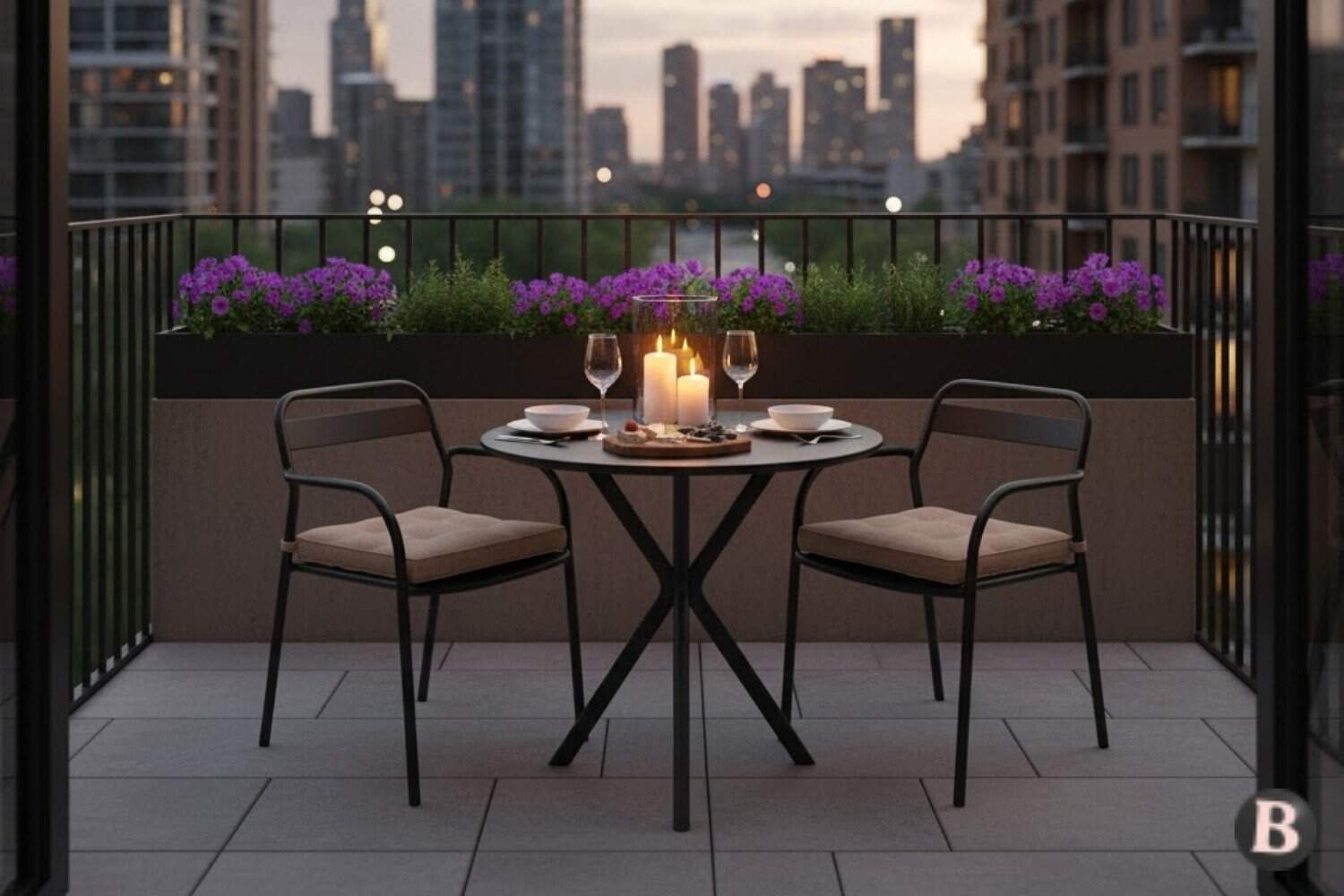 Image of Stylish Outdoor Dining Area Balcony Ideas
