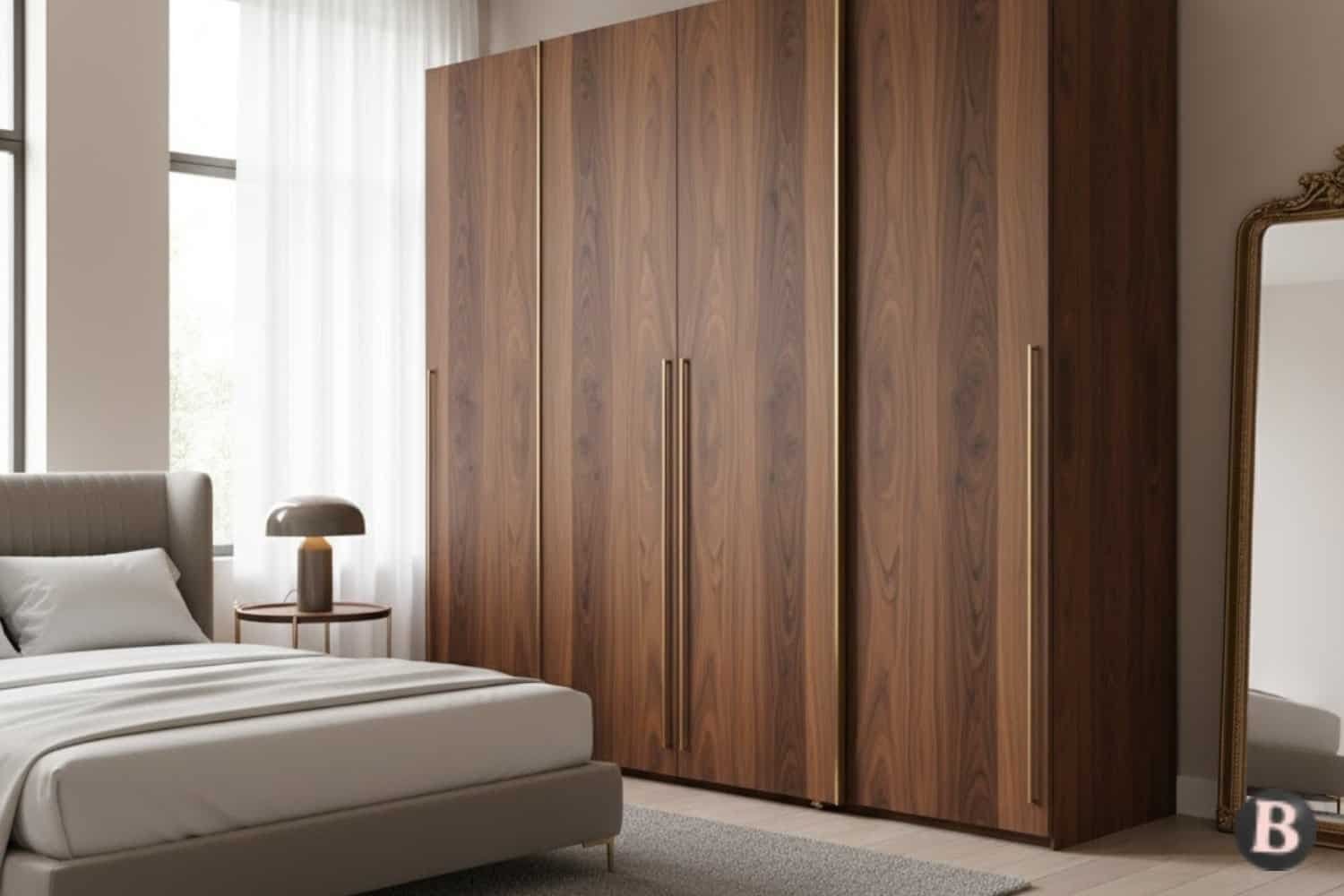 Image of Wooden Sliding Beauty Wardrobe for Modern Bedroom