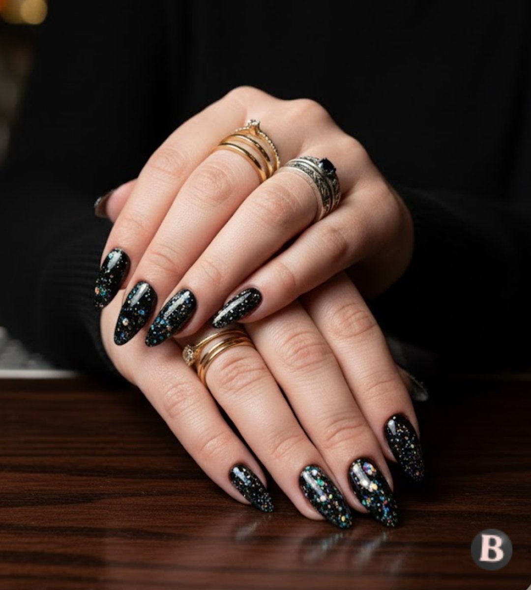 Image of Black Galaxy Nails