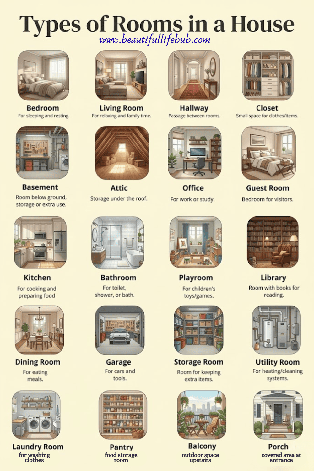 Types Of Rooms in A House
