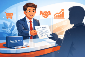 stage en vente lettre de motivation candidat souriant