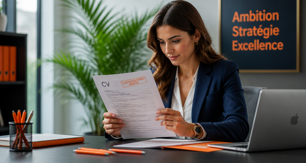cv candidature master femme relit son cv