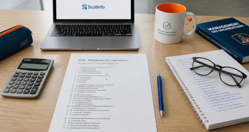 exercice recrutement scolinfo bureau examen QCM