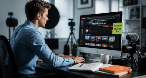 formation sur youtube créateur pro devant ordinateur