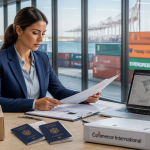 metier dans le commerce international femme open space