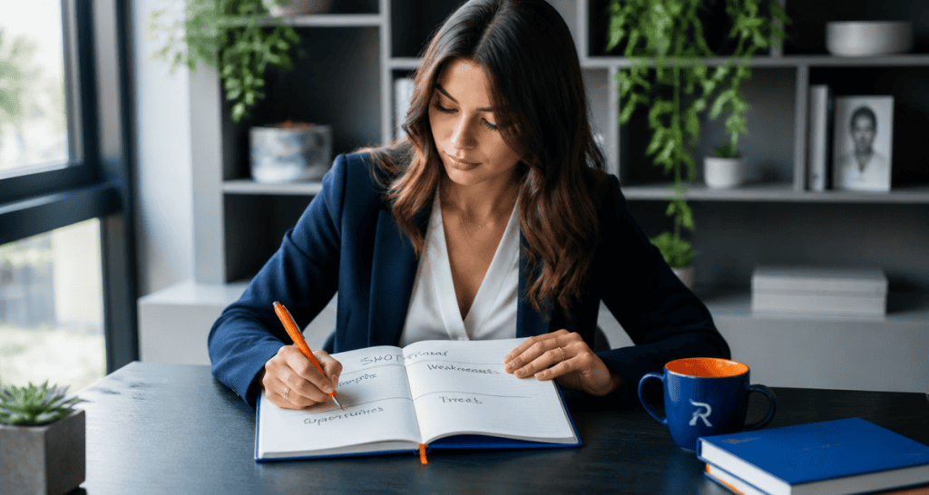 swot personnel femme carnet bureau