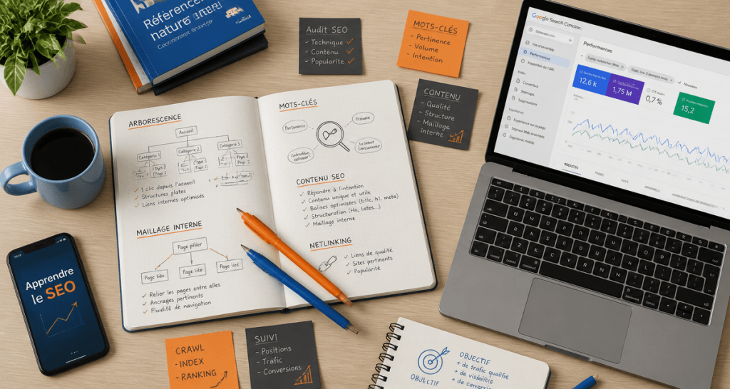 apprendre seo bureau schémas et outils