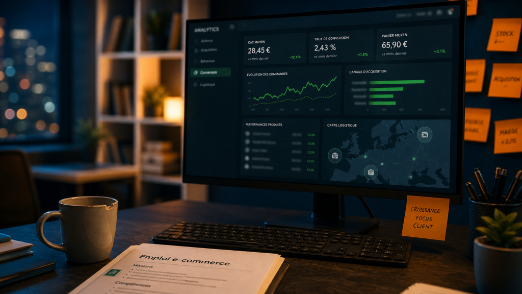 Emploi e commerce : bureau analytics et logistique pour recruteurs