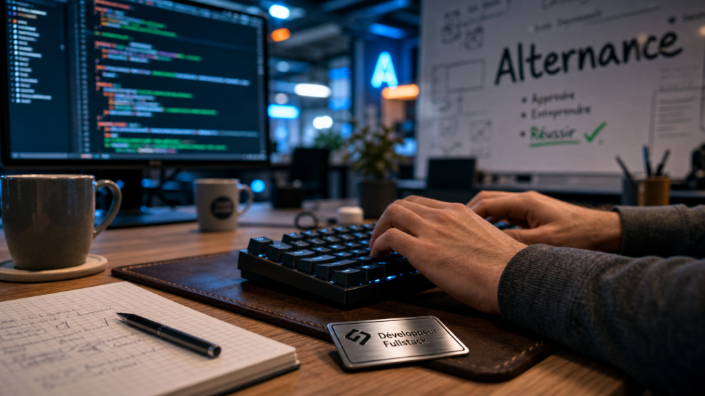 Formation developpeur web alternance : code en bureau tech, 0€ frais, expérience terrain