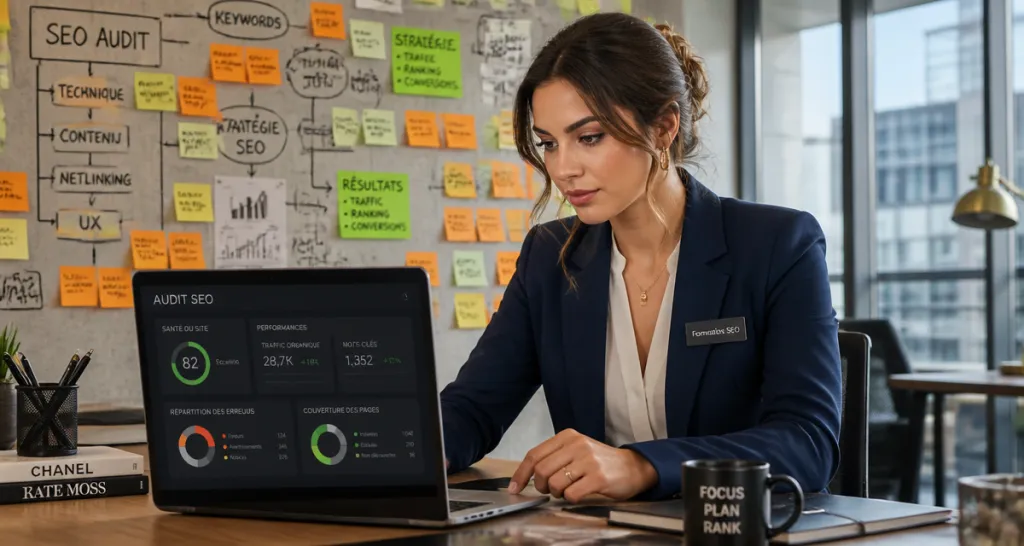 formation seo femme analyse audit ordinateur
