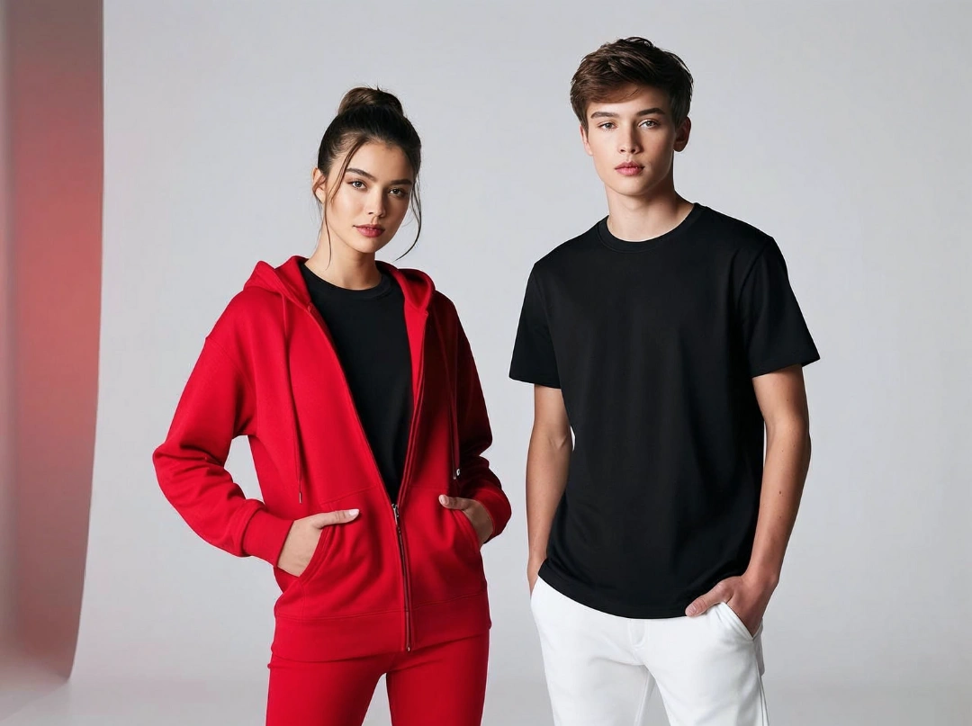 Unisex models in premium cotton solid color tees from Befiqr's Solid But Stylish collection, highlighting everyday stylish basics.