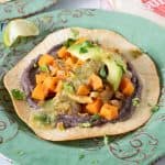 Brussels Sprout, Sweet Potato & Black Bean Tostadas