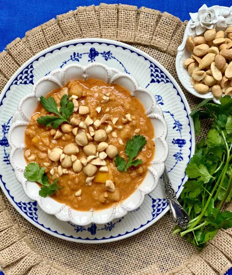 Pantry Peanut Butter and Chickpea Soup from Liz's Healthy Table