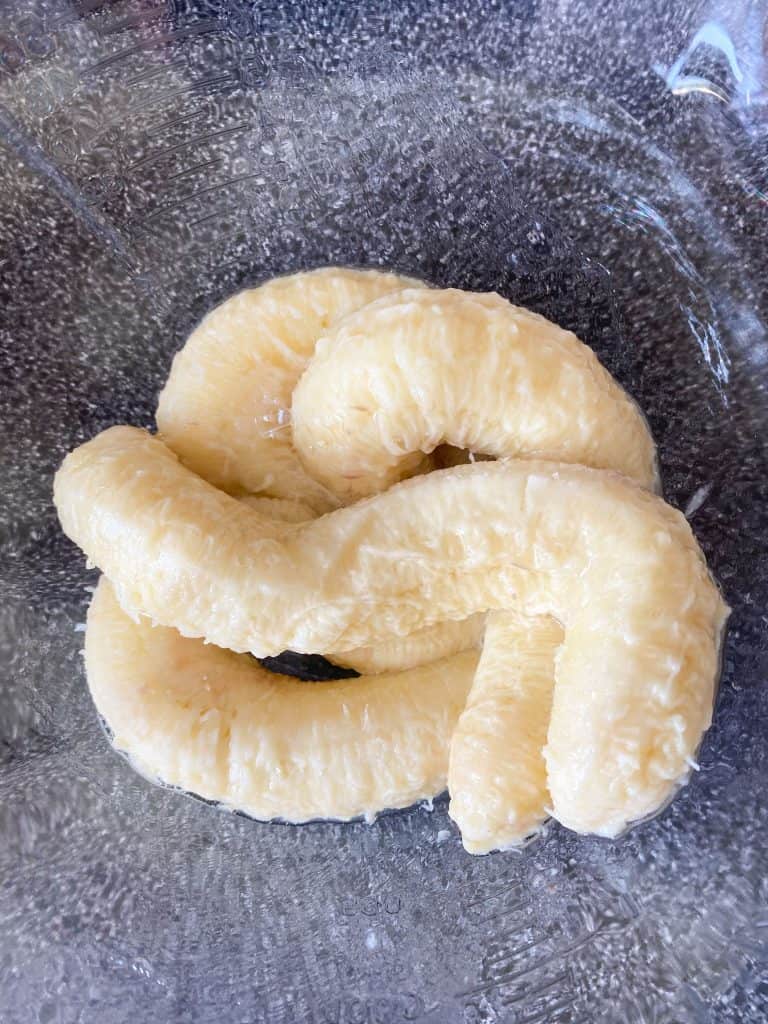 Inside of baked bananas