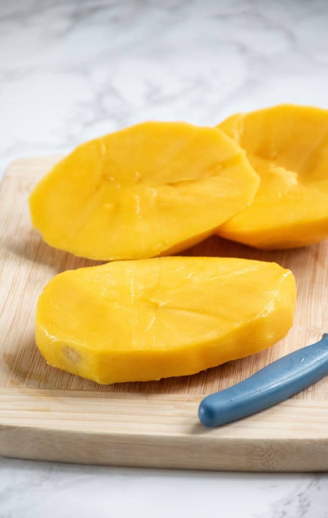 Mango seed with flesh removed