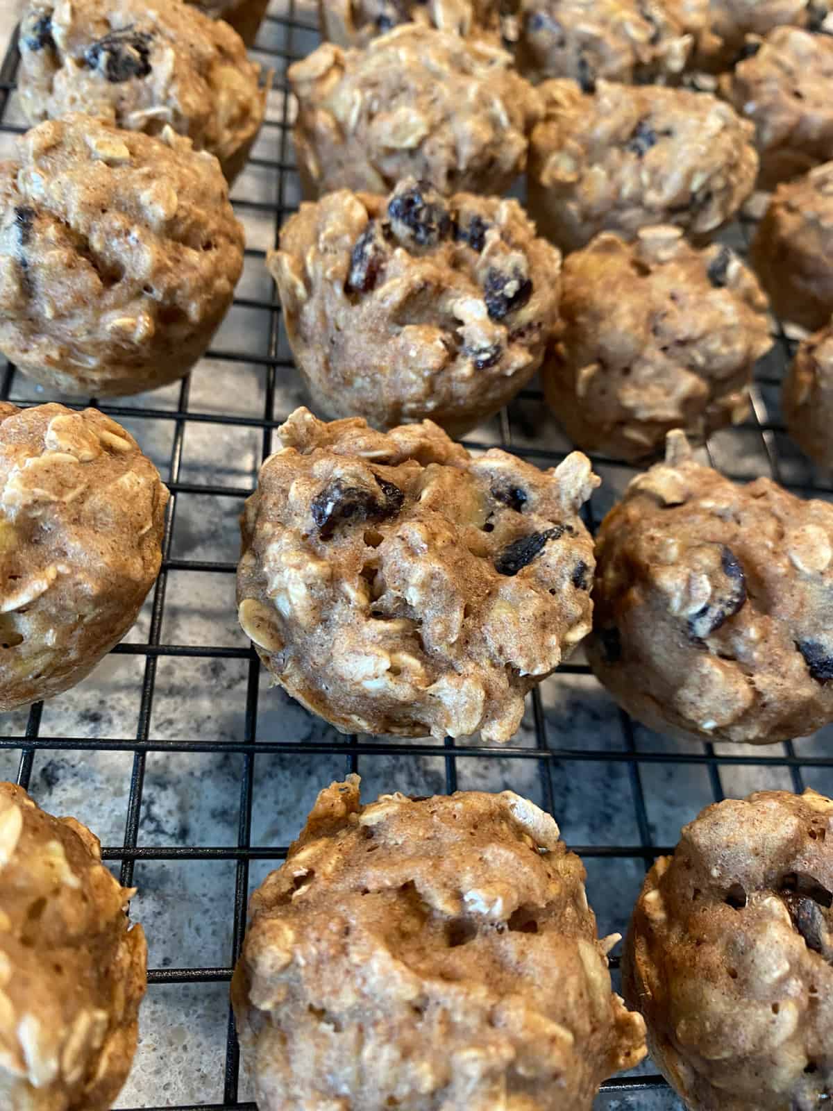 Baked muffins, removed from baking pan.