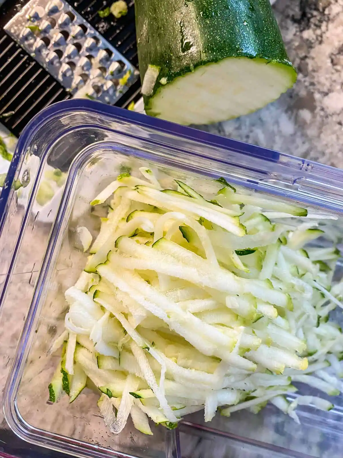 Shredded zucchini.