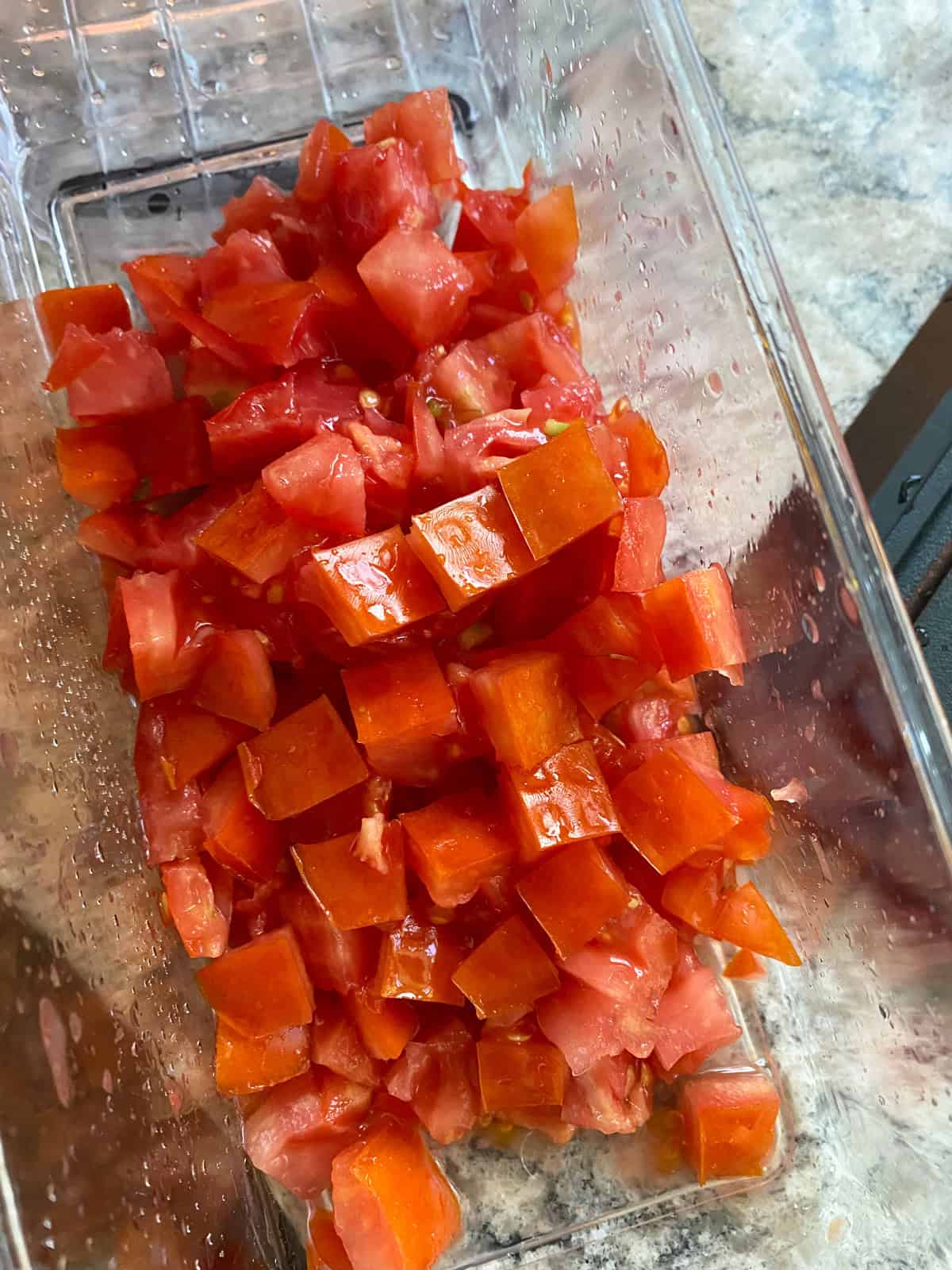 Chopped tomatoes.