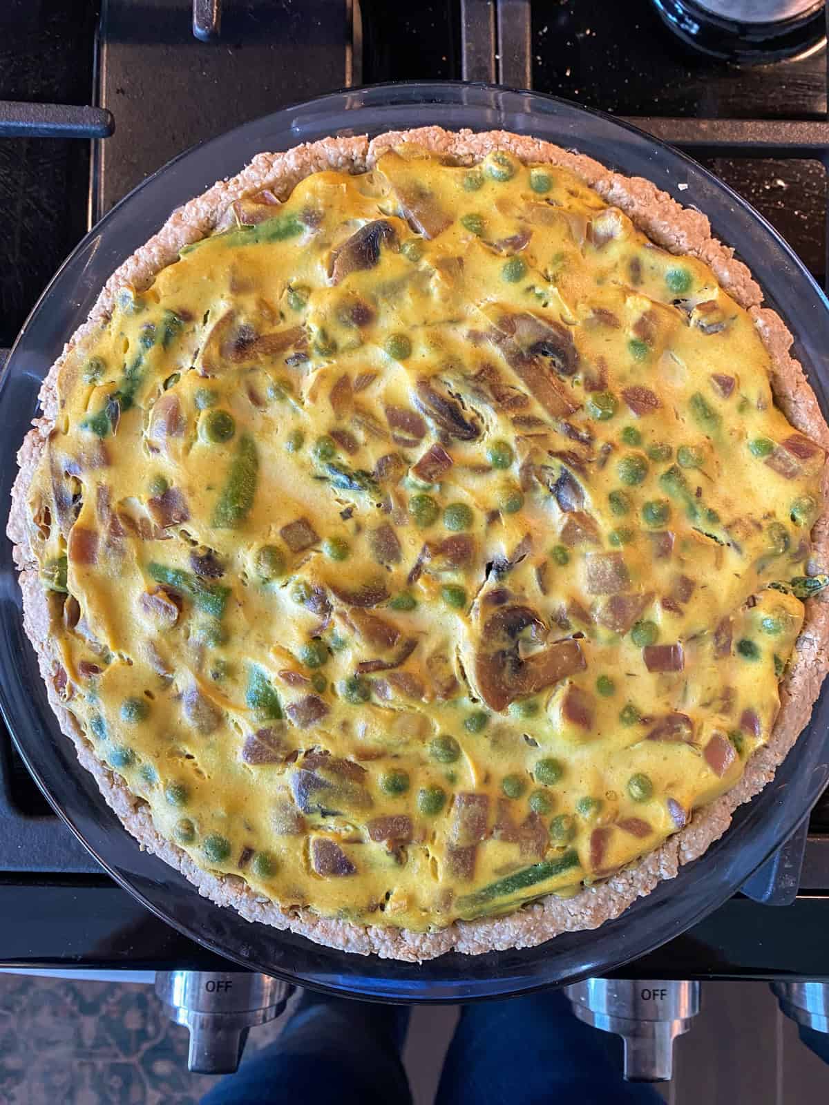 Baked quiche.