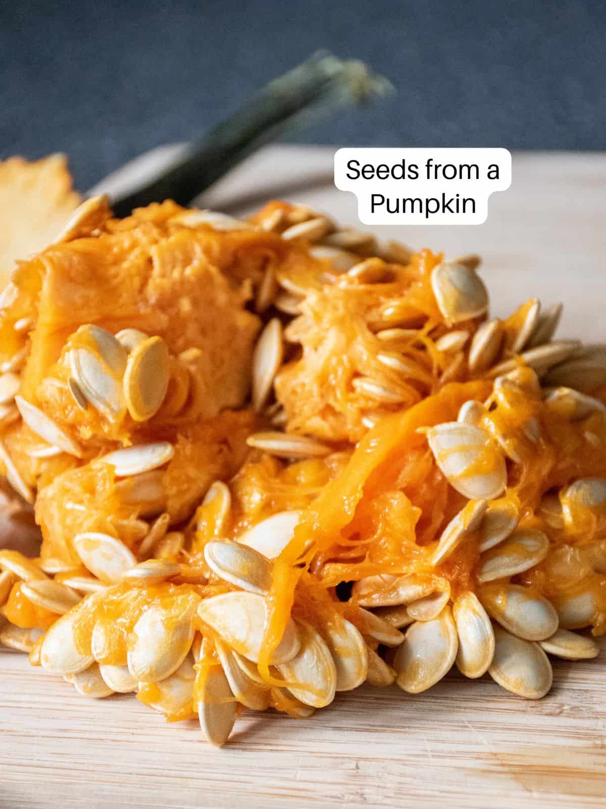 Ingredients for roasted pumpkin seeds.