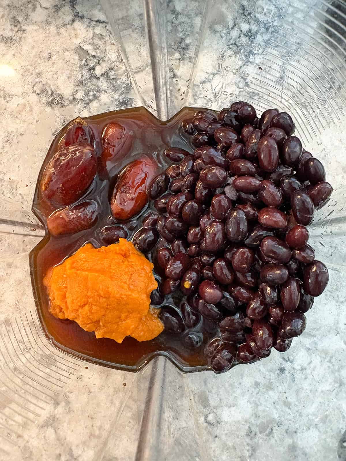 Wet ingredients in blender.