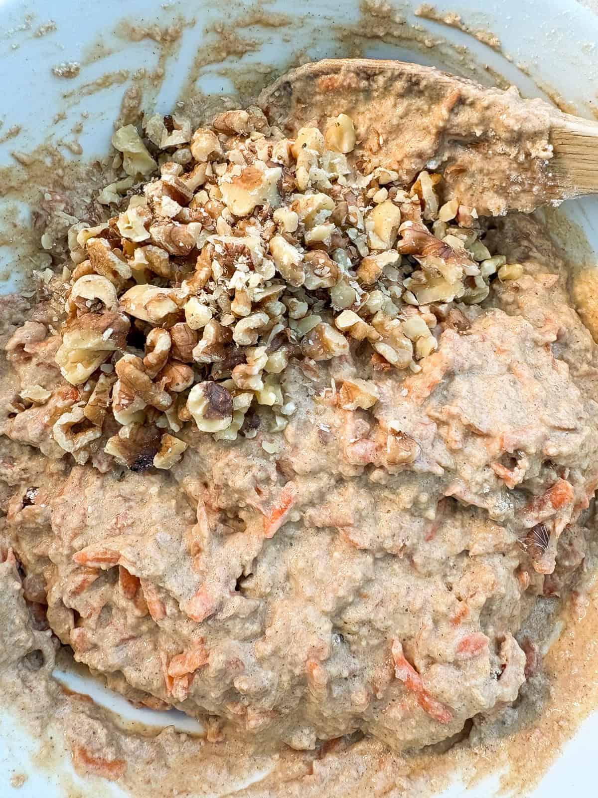 Nuts added to the batter.
