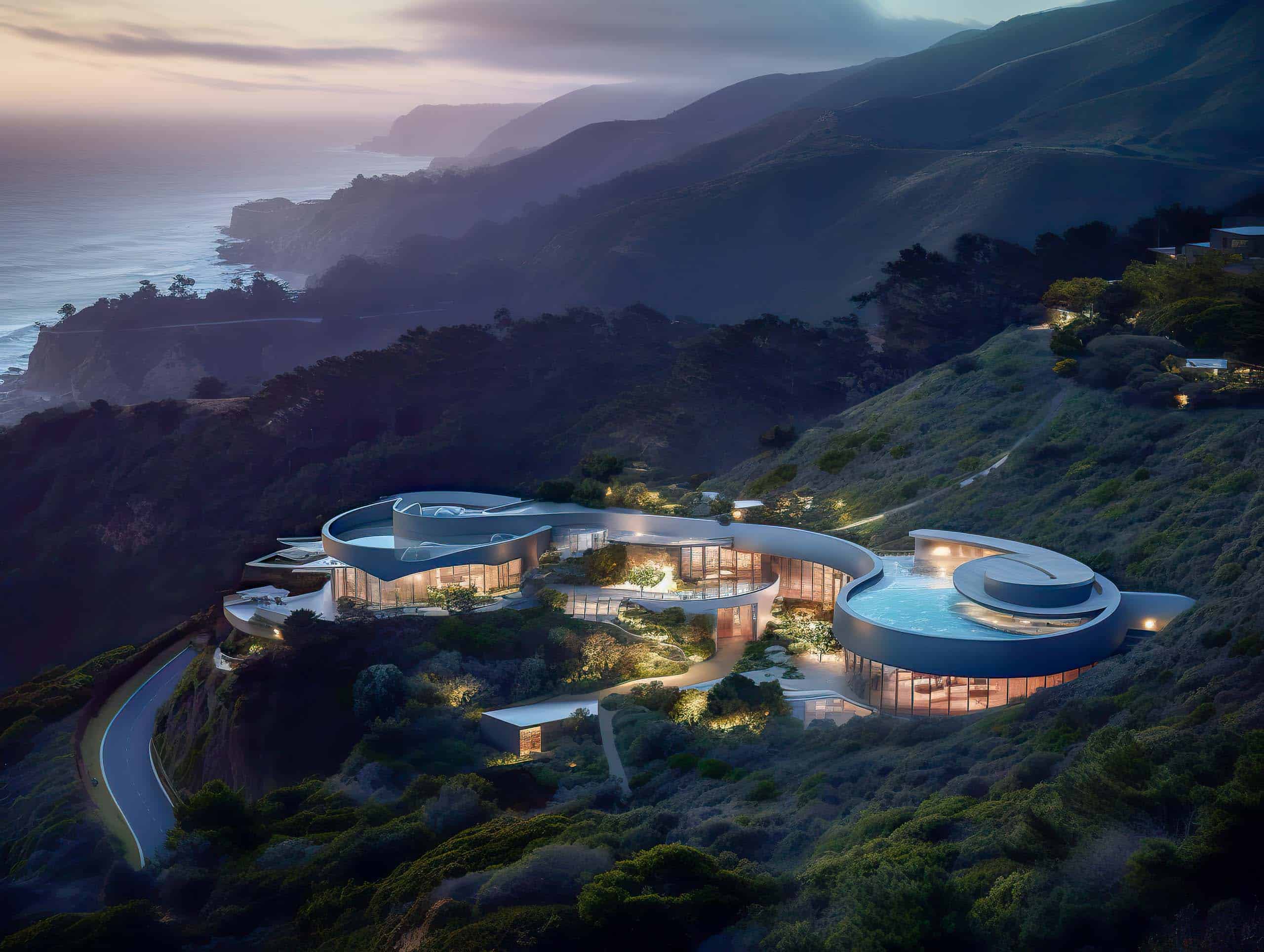 Midjourney Architecture: No. 59 - Big Sur, CA