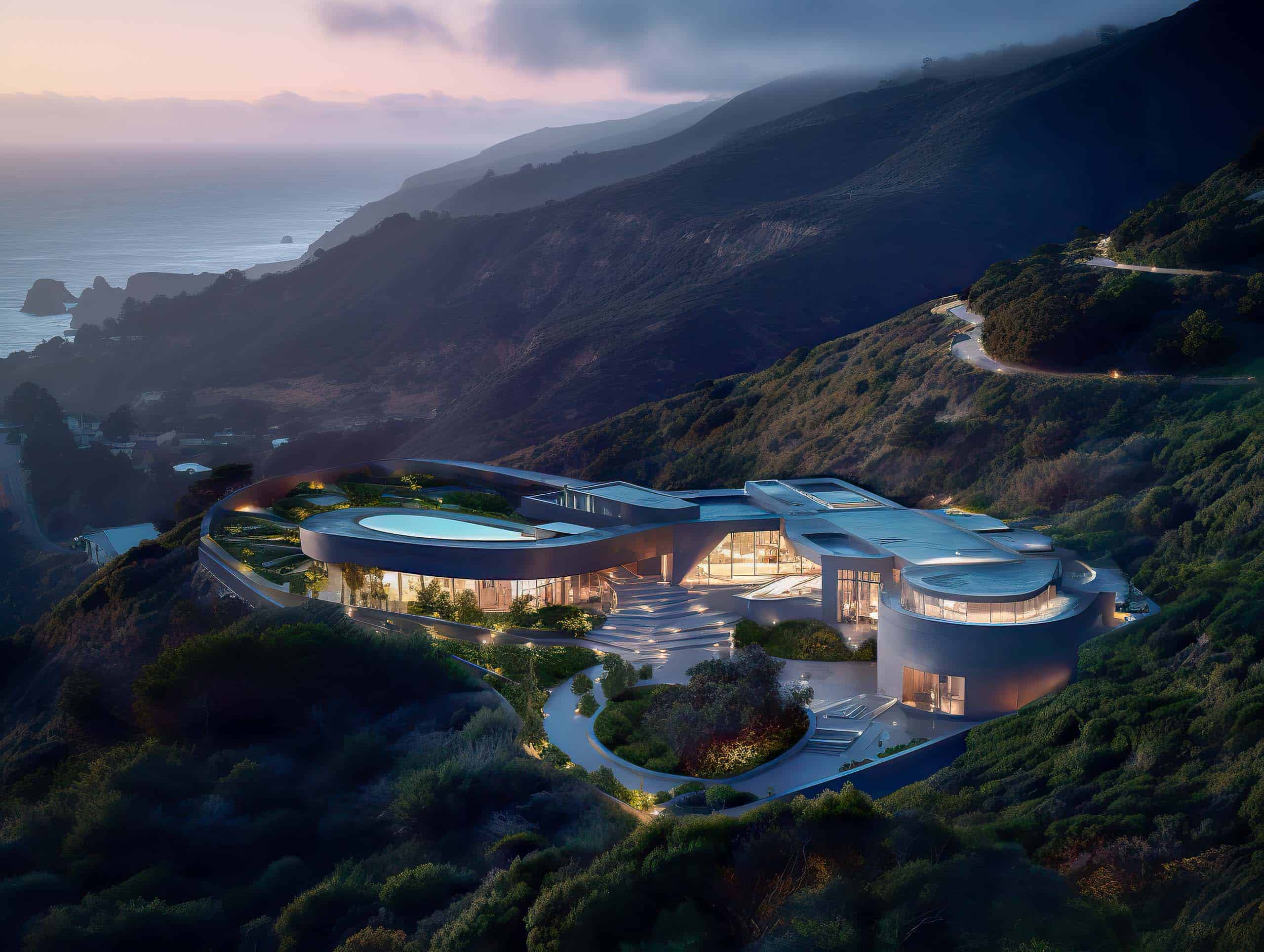 Midjourney Architecture: No. 60 - Big Sur, CA