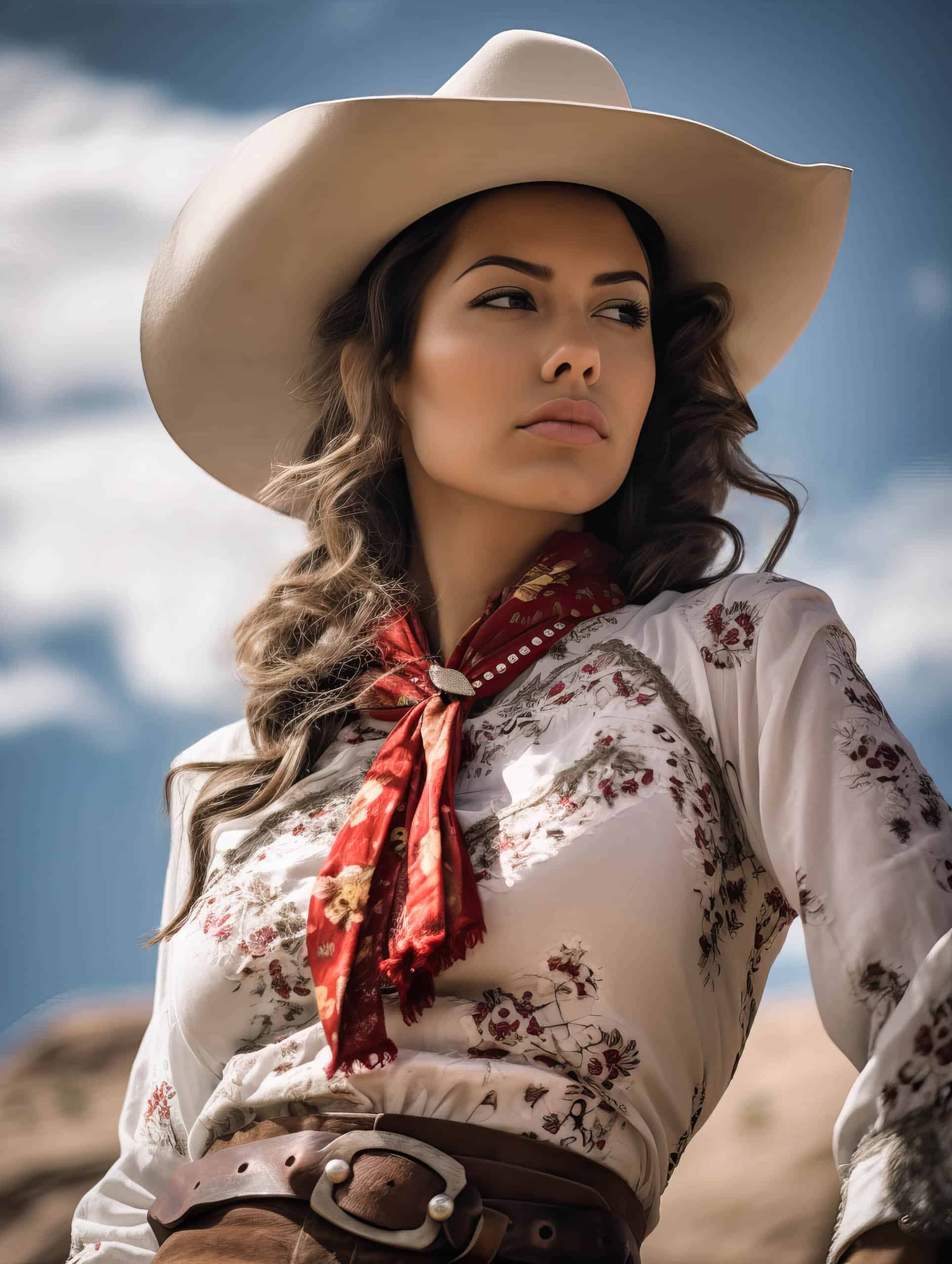 Midjourney Portrait: No. 1 - Brown Haired Cowgirl