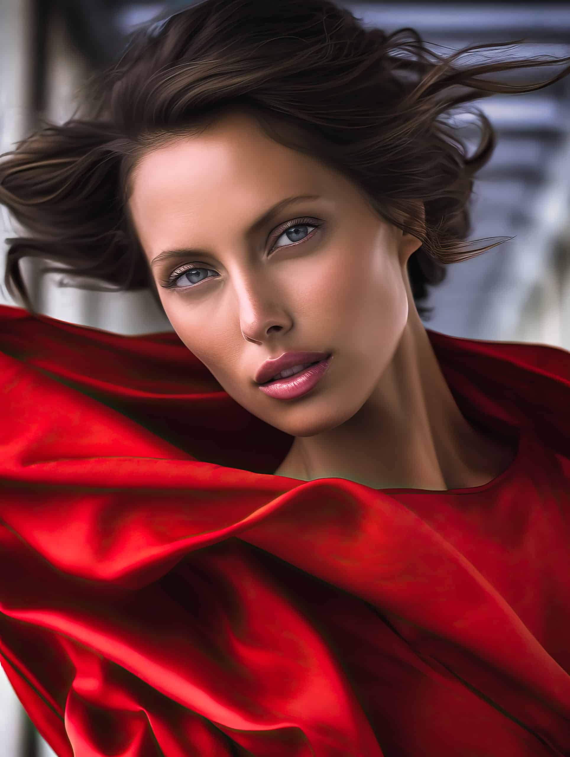 Midjourney Portrait: No. 14 - Female Supermodel - Red Dress