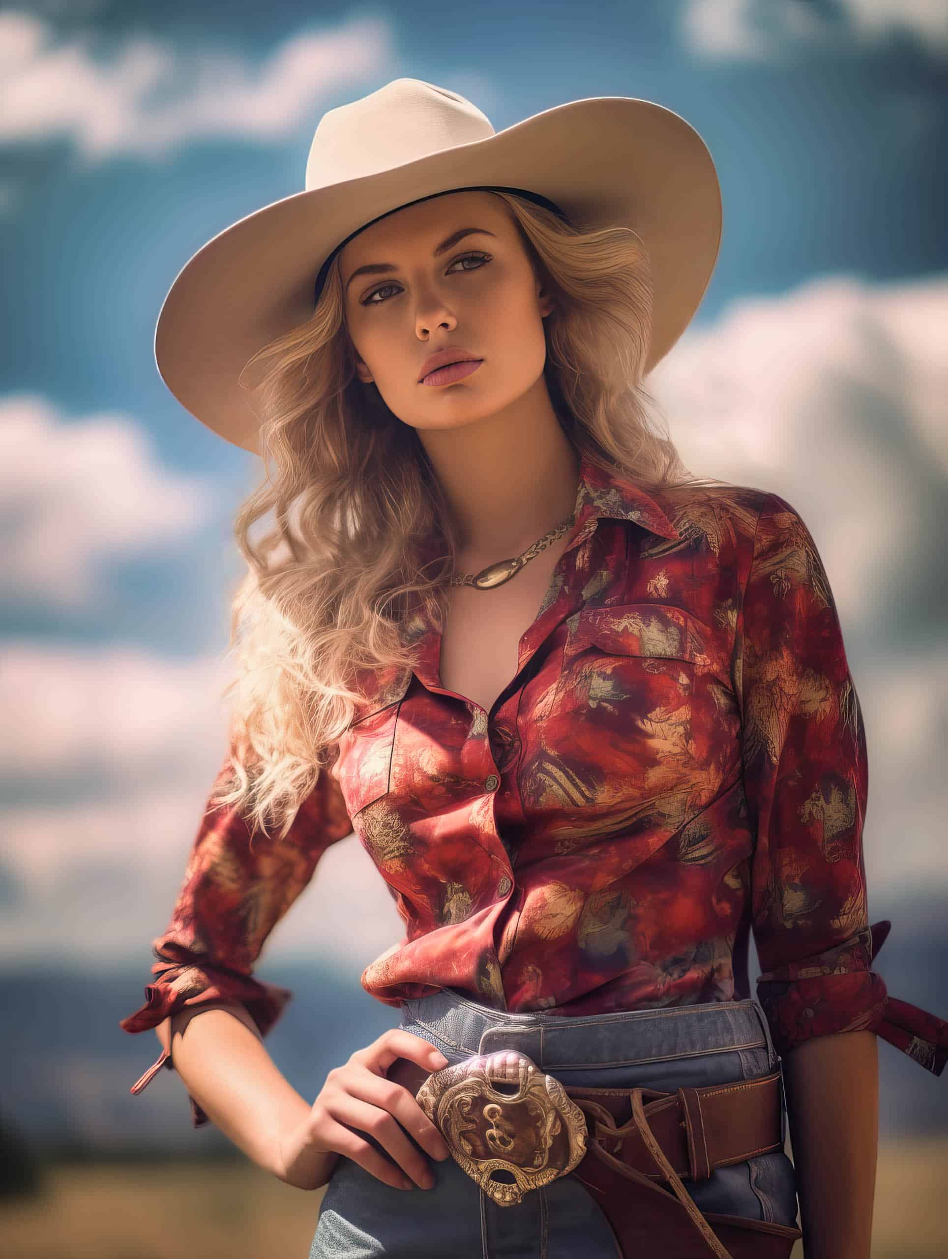 Midjourney Portrait: No. 5 -Blonde Cowgirl