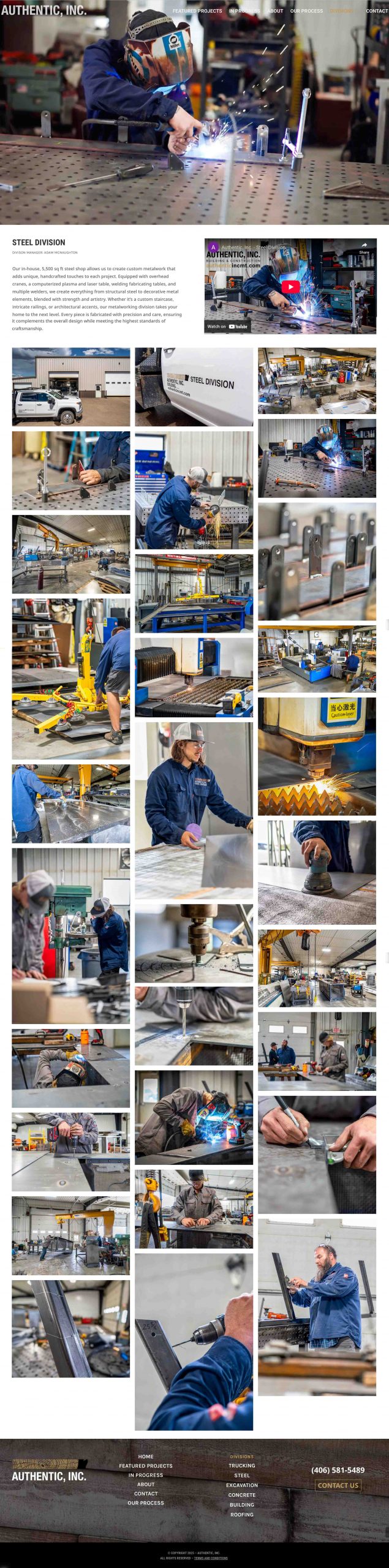 Authentic, Inc. Steel Division Page