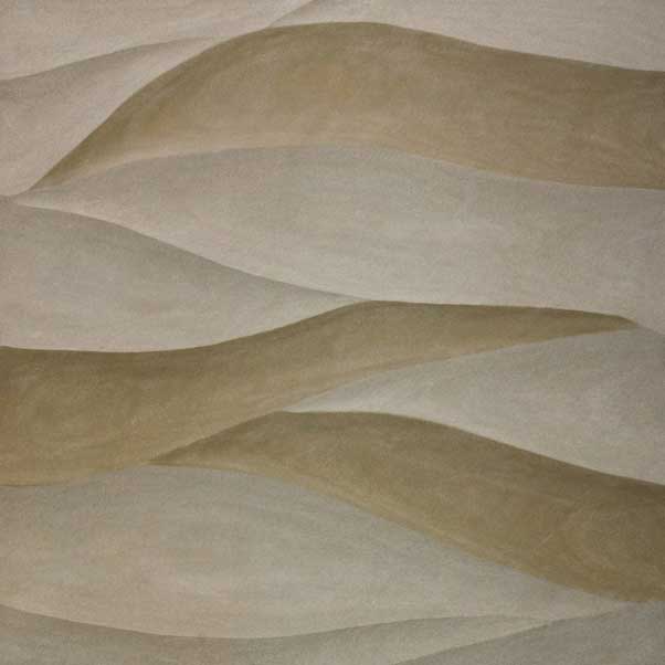 Abstract beige and cream textured wall art with flowing wave patterns.