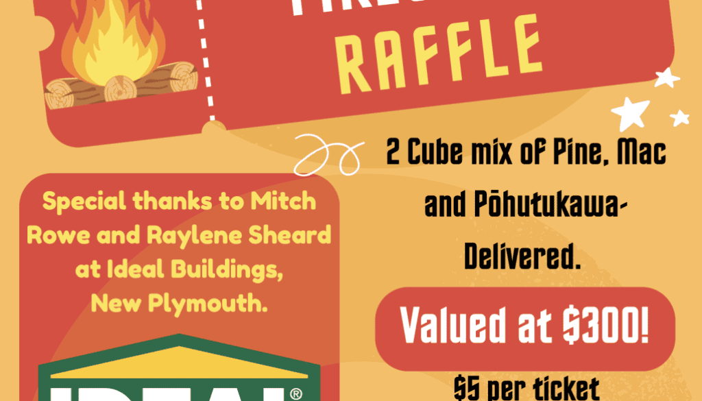 Firewood raffle event at Bell Block School, nz, student fundraiser, wood donation, kids school activities.