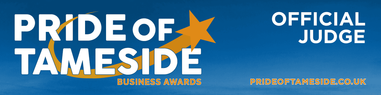 Group of professionals at the Pride of Tameside Business Awards event.