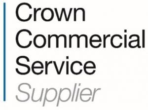 Crown Commercial Service supplier logo on a white background, representing official government procu.